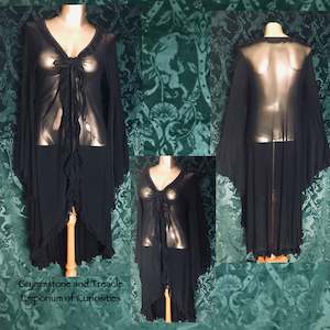 alternative: Aradia Ruffle Trim Mesh Tie Overdress - Size 12 to 16