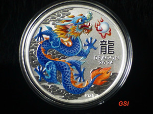 1 Oz Silver Coins - 2024 Blue Dragon Perth Mint 2