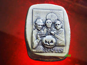 Collectibles - 50 grams Halloween hand made silver slab 2
