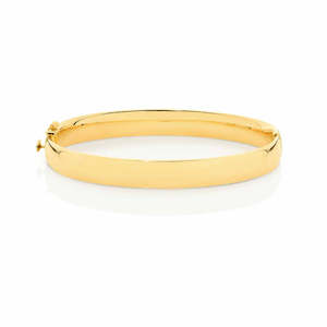 9ct y/g hollow hinged bangle