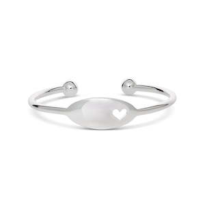 stg sil 45mm cuff bangle with heart