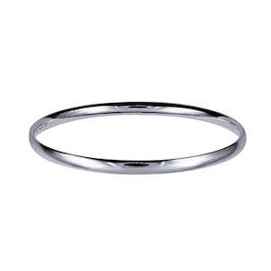 Sterling Silver 4mm Plain Solid Comfort Fit Golf Bangle