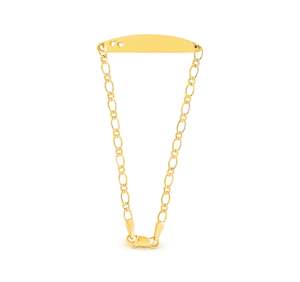 9ct Yellow Gold Figaro Heart ID Bracelet Baby