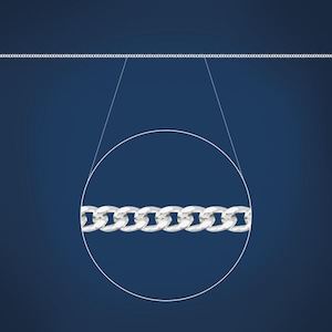 Chains 1: Sterling Silver Diamond Cut Curb Chain 55cm