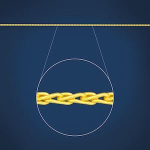 9ct Yellow Gold Wheatsheaf 50cm