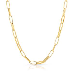 9ct Yellow Gold Silver Filled Paper Link Necklace