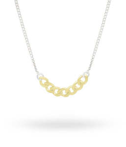 Chains 1: Sterling Silver Chain With Large Hard Gold Plated Links