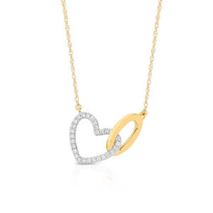 Diamond Heart Link Necklet