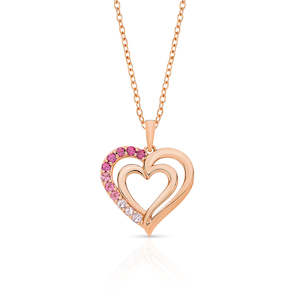 Gemstones Necklaces: Multi-Gemstone Heart Pendant