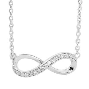 Silver CZ set Infinity pendant on chain
