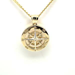 Yellow Gold Necklaces: 9ct Yellow Gold Compass Pendant