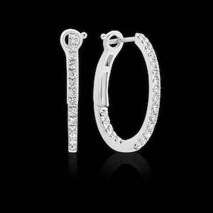 Diamond Earrings: Passion8 Diamond 18ct White Gold Hoops