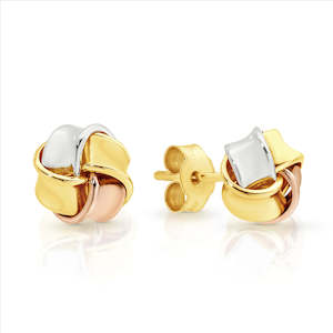 9ct Tri-Gold Knot Studs