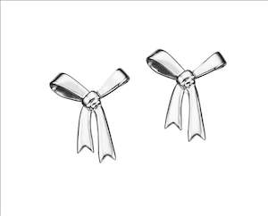 Silver Earrings: Karen Walker Bow Earrings in Silver