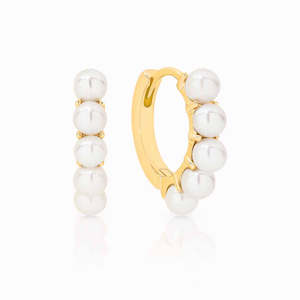 9ct Gold Pearl Huggies
