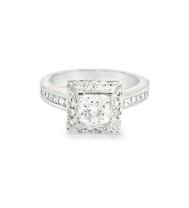 Princess Cut Diamond Ring TDW=1.56ct