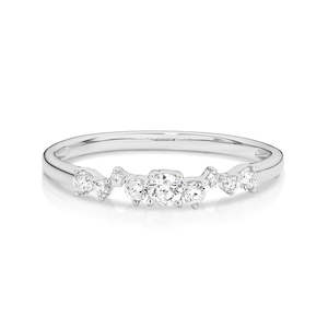 9ct White Gold Diamond Dress Ring