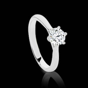 White Gold Rings: Half Carat Diamond Solitarie Ring 9ct White Gold