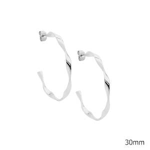 Fashion Jewellery: Stainless Steel 30mm Twisted Hoops
