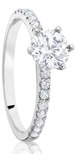 Passion8 Diamond Solitaire 18ct White Gold TDW=0.80ct