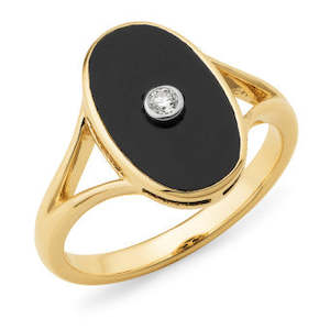 Black Onyx and Diamond Dress Ring