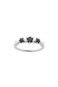 Silver Rings: Karen Walker Baroque Ring Silver Onyx