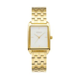 Gold plated Obaku with batons & metal bracelet
