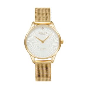 Womens Watches: Ladies gold plated diamond set Obaku