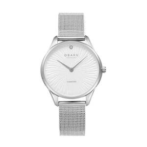 Ladies stainless steel diamond set Obaku