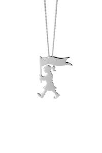 Karen Walker: Karen Walker Marching Girl Necklace Silver