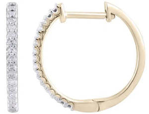 9ct Yellow Gold Diamond Set Hugggies