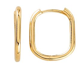 Worth And Douglas: 9ct Y/G square huggie earrings