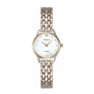 Obaku Watches: Rose gold & stainless steel ladies Obaku Diamond set
