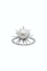 Karen Walker Forbidden Ring in Sterling Silver with White Fresh Water Pearl