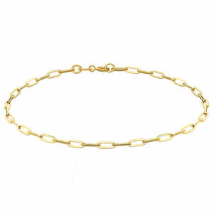 9ct Yellow Gold Thin Paperlink Bracelet 18.5cm