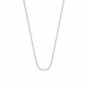 9ct White Gold Diamond Cut Curb Chain 45cm