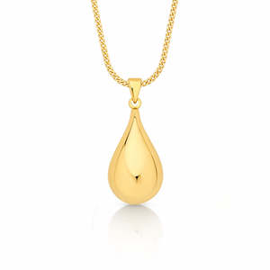 9ct Yellow Gold Tear Drop Puff Pendant