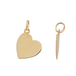 9ct Y/G plain heart pendant on GP display chain