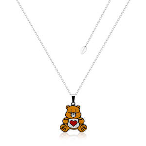 Earrings 1: Care Bears Tenderheart Bear Belly Badge Enamel Necklace