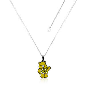 Earrings 1: Care Bears Funshine Bear Belly Badge Enamel Necklace