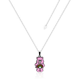 Earrings 1: Care Bears Cheer Bear Belly Badge Enamel Necklace