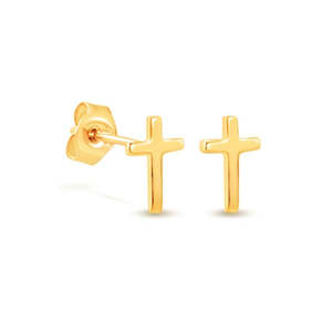 Earrings 1: 9ct Yellow Gold Small Cross Studs