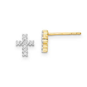 Lab Grown Diamond Set Cross Studs