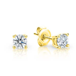 Diamond Studs Lab Grown set in Yellow Gold