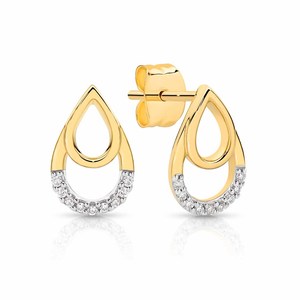 Diamond Earrings: Diamond set Double Pair Studs