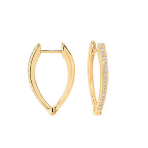 Diamond Earrings: Diamond "V" Huggies TDW=0.10ct