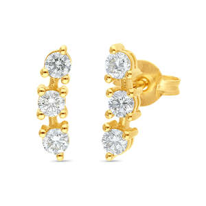 Lab Grown Diamond Crawler Stud Earrings