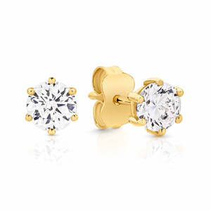 9ct Yellow Gold 5mm Cubic Zirconia Studs