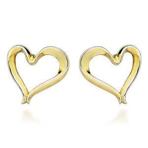 9ct Yellow Gold Fancy Heart Stud Earrings