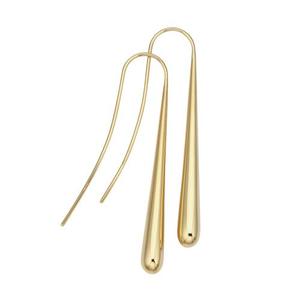9ct Yellow Gold Long Drop Hook Earrings